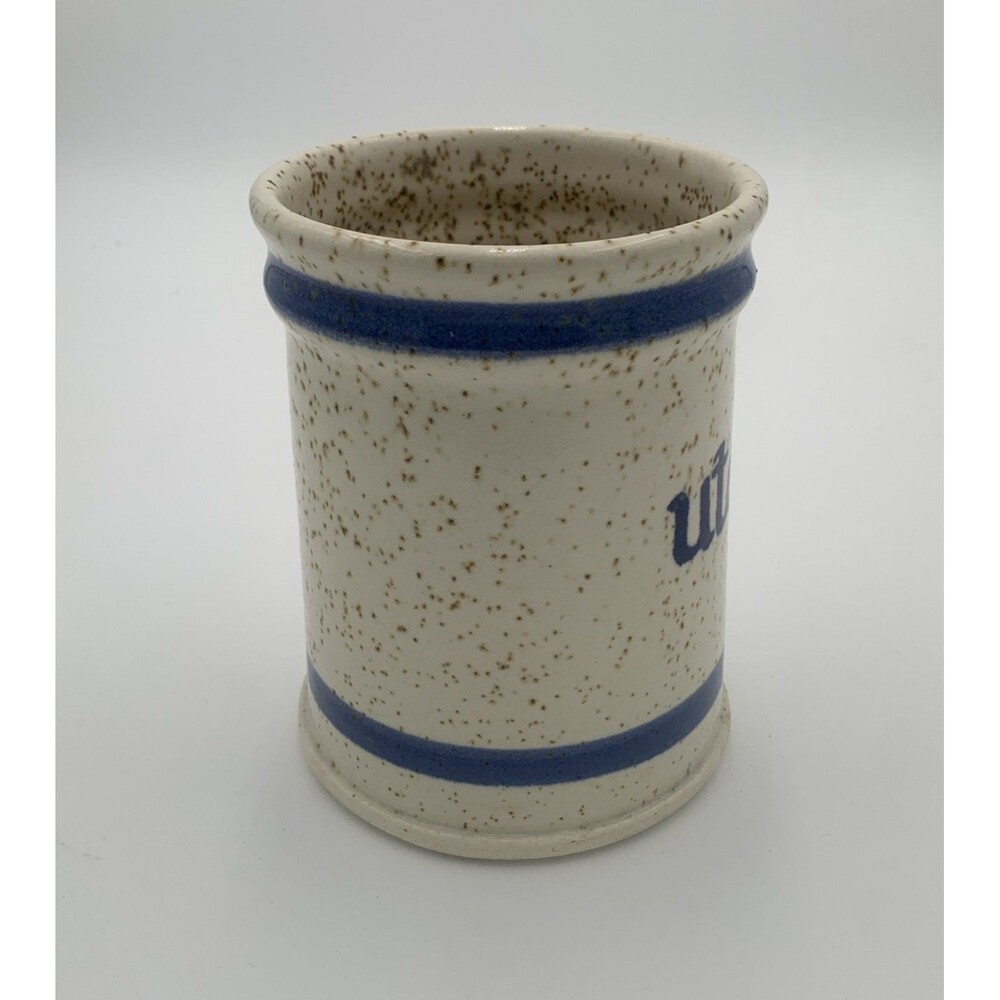 Vintage Studio Art Pottery Utensil Pot Hand Thrown Stoneware - Picture 4 of 9
